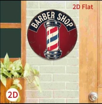 20.32x20.32 cm Vintage Barber Shop Aluminum Sign -